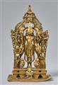 A Gujarat copper alloy of altar of Vishnu. Western India. Dated by inscription 1465 - image-1