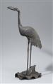 A very large bronze figure of a crane. Late 19th century - image-2