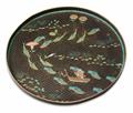 A round cloisonné enamel tray. Late 19th century - image-1