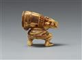 An ivory netsuke of an oni with a bell. Second half 19th century - image-2