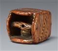 A boxwood netsuke of a discarded well bucket. First half 19th century - image-1