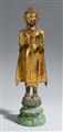 An Ayutthaya-style gilded and lacquered bronze figure of a Buddha. Thailand. 18th/19th century - image-1