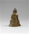 A Tibetan copper alloy figure of Buddha Shakyamuni with cold gold. 14th/15 century - image-2