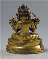 Dharmacakramanjusri. Feuervergoldete Bronze. Tibet. Im Stil des 16. Jh. - image-2