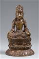 A silver-inlaid bronze figure of Maitreya. Kashmir. In the Swat style of 8th/9th century - image-1