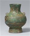 A small ritual hu-type bronze vessel. Han dynasty - image-1