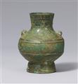 A small ritual hu-type bronze vessel. Han dynasty - image-2