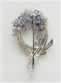 A German 18k white gold diamond and sapphire brooch. - image-2