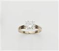 A 14k gold and 1.30 ct brilliant-cut diamond solitaire ring. - image-1