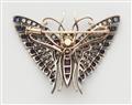 A French silver and 18k gold gem-set butterfly brooch with detachable mount. - image-2