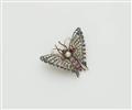 A French silver and 18k gold gem-set butterfly brooch with detachable mount. - image-1