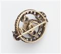 An Austrian 14k gold and European old-cut diamond brooch with a bouton pearl. - image-2