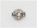 An Austrian 14k gold and European old-cut diamond brooch with a bouton pearl. - image-1