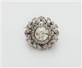 A Viennese 14k gold diamond brooch with a ca. 3.23 ct European old-cut centre stone. - image-1