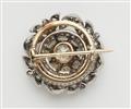 A Viennese 14k gold diamond brooch with a ca. 3.23 ct European old-cut centre stone. - image-3