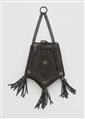 An small Berlin or Viennese gauze-like pouch woven from steel wire with tassel pendants. - image-1