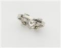 A platinum and diamond five stone ring. - image-2