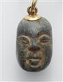 A German 18k gold necklace with an Olmec style hardstone pendant. - image-2