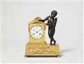 A Parisian gilt and patinated bronze pendulum clock with Cupid revealing time - image-1