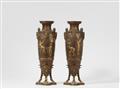 A pair of Parisian gilt and patinated bronze amphora vases "Bacchus" and "Ariadne" - image-1