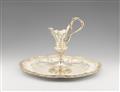 A museum quality parcel gilt Augsburg silver ewer and basin - image-1