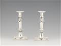 A pair of Neoclassical Augsburg silver candlesticks - image-1