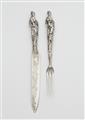 A pair of Amsterdam Baroque silver cutlery handles - image-1