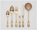 A Parisian silver gilt cutlery set in box - image-3