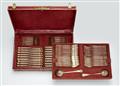 A Parisian silver gilt cutlery set in box - image-1