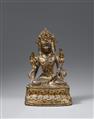 A gilded and lacquered bronze figure of a bejewelled bodhisattva. Ming dynasty, probably early 15h century - image-1