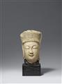 A Northern Qin style marble head of Bodhisattva Guanyin - image-1