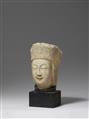 A Northern Qin style marble head of Bodhisattva Guanyin - image-2