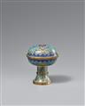 A cloisonné enamel lidded stem cup.  18th century - image-2