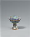 A cloisonné enamel lidded stem cup.  18th century - image-3