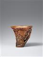 A superbly carved rhinoceros horn libation cup. 17th century - image-2