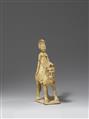 A straw-glazed pottery horse and female rider. Sui dynasty (581-618) - image-4