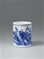 A blue and white brushpot (bitong). Kangxi period (1662–1722) - image-2