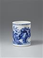 Blau-weißer Pinselbecher (bitong). Kangxi-Periode (1662–1722)	 - image-3