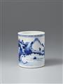 A blue and white brushpot (bitong). Kangxi period (1662–1722) - image-4