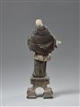 Indo-portugiesische Figur des Heiligen Nepomuk. Bemaltes Holz und Elfenbein. 18. Jh. Möglicherweise iberisch. - image-2