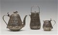 A Lucknow jungle pattern silver tea and coffee set. Northern India. Late 19th century - image-1