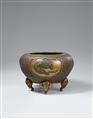 A large copper alloy basin. Meiji period - image-1