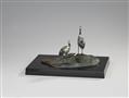 A bronze okimono of cranes by a shore. 20th century - image-2