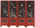 A four-panel inlaid lacquer screen. Late 19th century - image-2