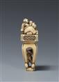 An ivory netsuke of Hotei on a high Chinese-style table. 19th century - image-4