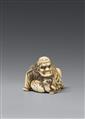 An ivory netsuke of Gama Sennin. Late 18th century - image-1