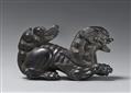 A large kokutan netsuke of a shishi. 19th century - image-2