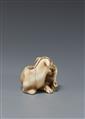 A fine ivory netsuke of a wild dog. First half 19th century - image-3