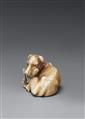 A fine ivory netsuke of a wild dog. First half 19th century - image-4