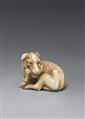 A fine ivory netsuke of a wild dog. First half 19th century - image-1